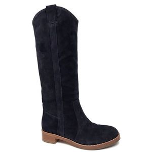 VIA SPIGA Gianna Blue Suede Tall Boots 6.5